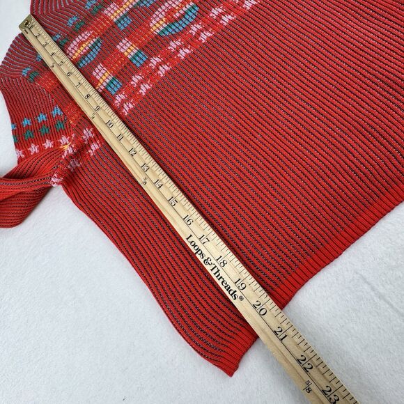 BDG Urban Outfitters Sky High Ribbed Crop Top Large Ski Retro Rainbow Mock Neck - Picture 11 of 13